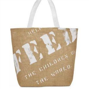 FEED X CLARINS Tote Tan Natural Burlap